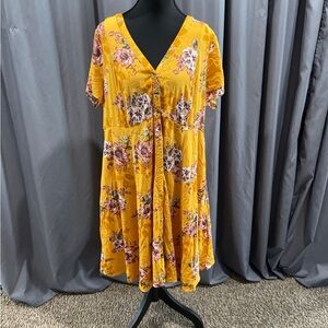 Torrid floral print button-down dress size 2X